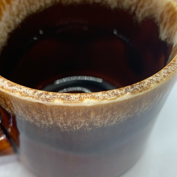 Vintage USA Brown Drip Glaze Coffee Mugs. Set of 3 - Picture 7 of 10